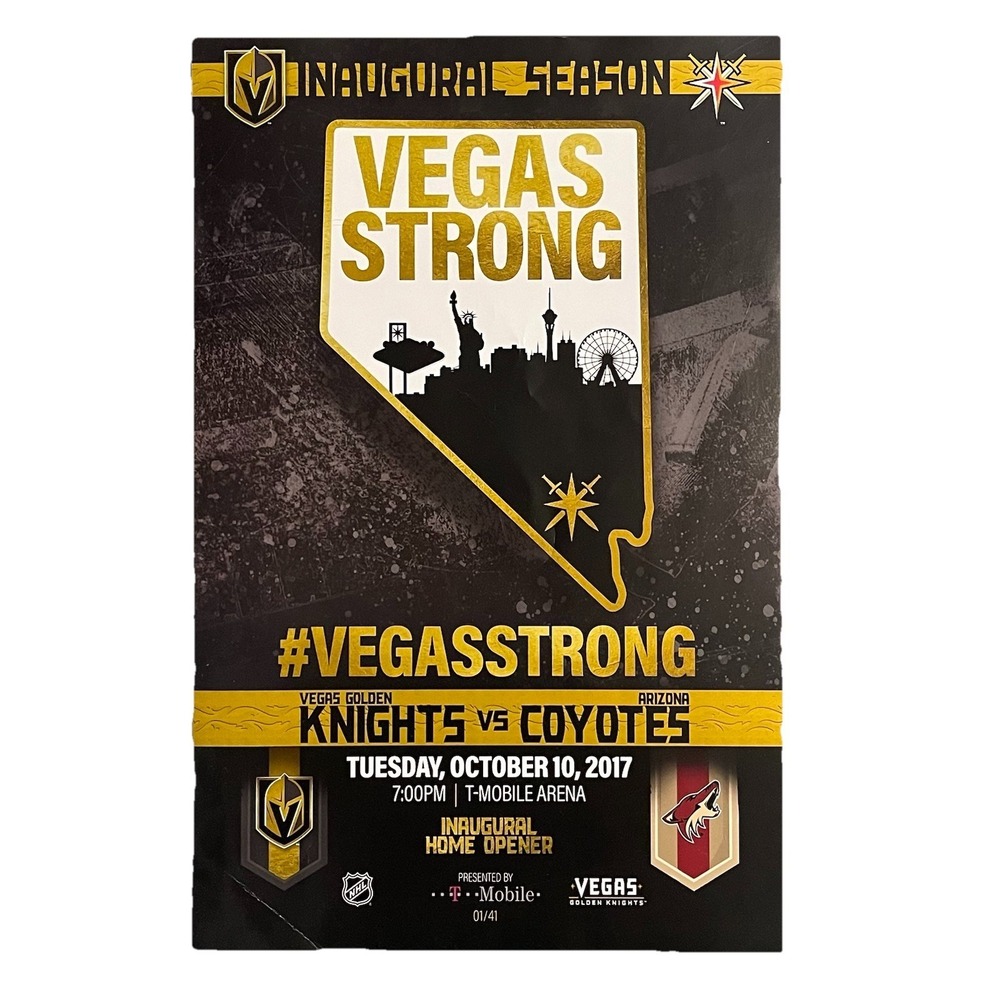 Vegas Golden Knights VGK Hockey Inaugural Home Opener Poster First Game 10/10/17